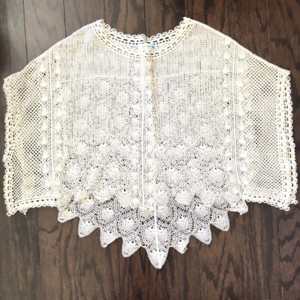 ANTHROPOLOGIE Sparrow Cotton Lace Poncho NWOT - Picture 5 of 10